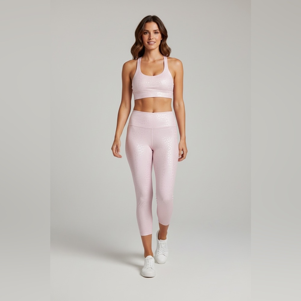 ZYIA Active Pink Shimmer Leopard Set Size S/4